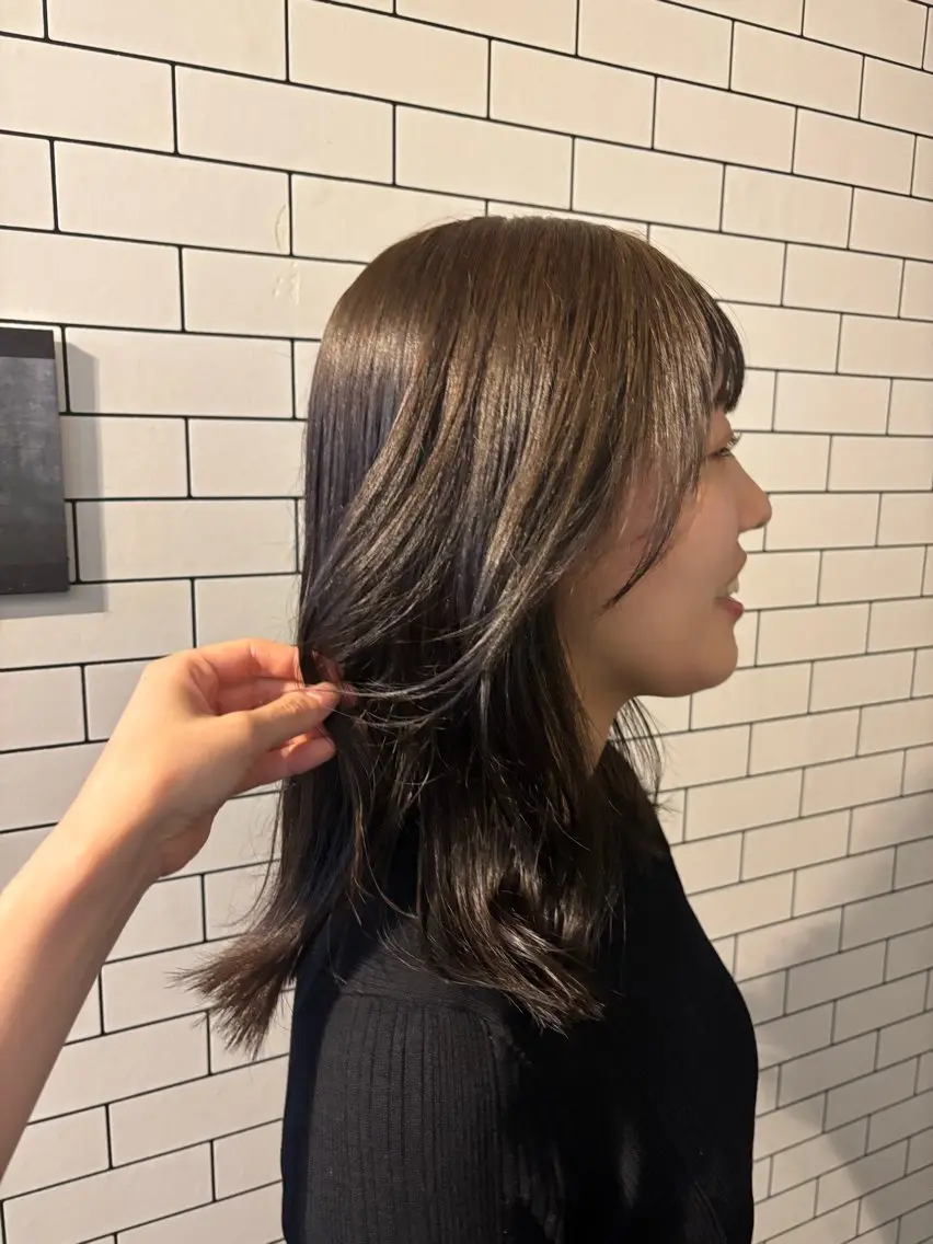 セミロング カット ヘアカラー 透明感カラー/髪質改 善/烏丸御池/寿々乃のヘアスタイル