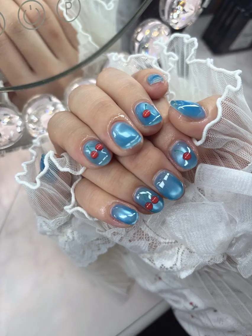 ネイル 24時まで❤︎韓国、 ワンホンネイルのネイルデザイン