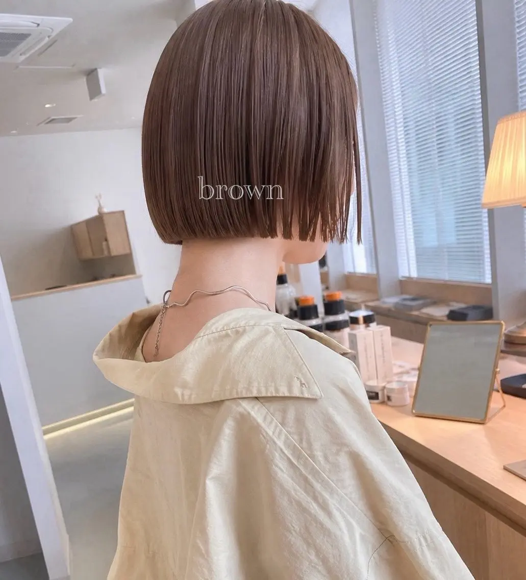カラー ブリーチ ダブルカラー ボブ 髪質改善 ヘアカラー 平尾✨髪質改善トリー トメント✨Ryotaのヘアスタイル