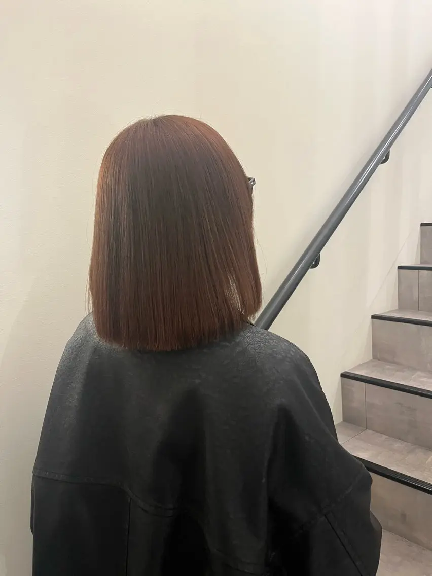 ミディアム 切りっぱなしボブ ボブ カット ヘアカラー 山本 彩香のヘアスタイル