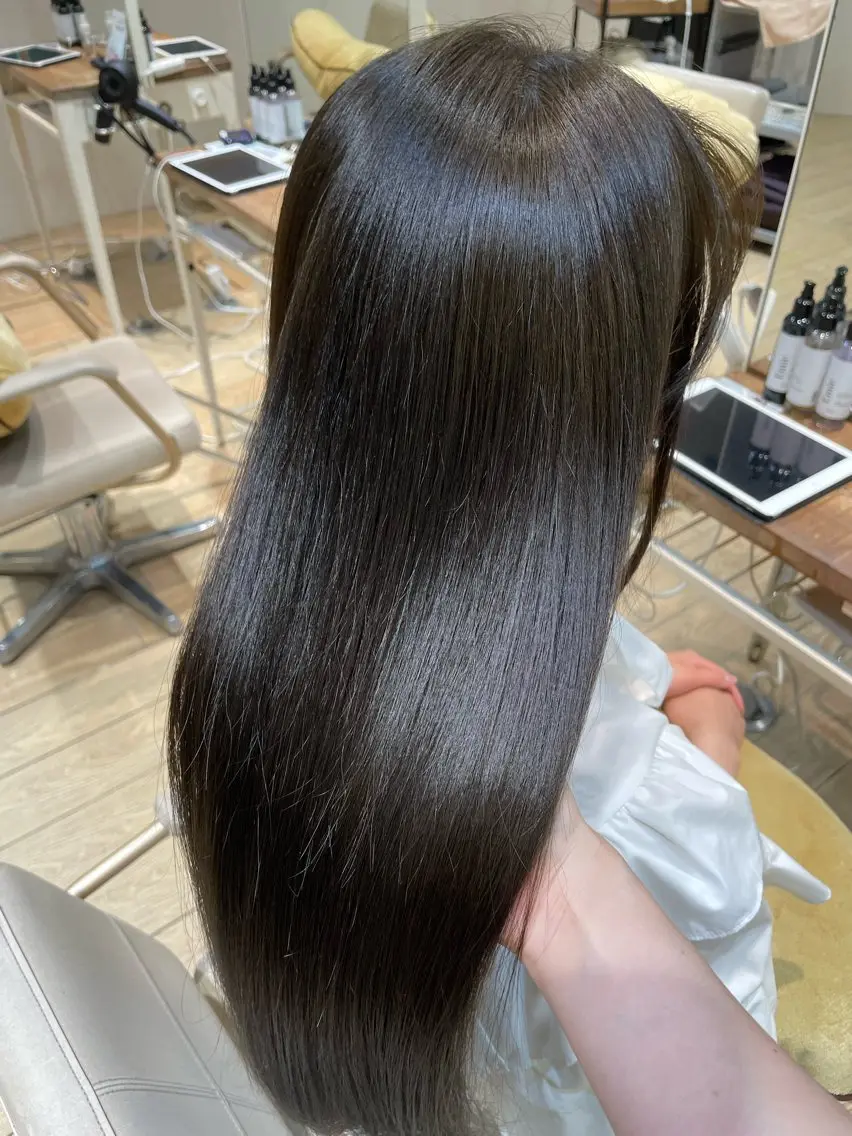 ロング 縮毛矯正 似合わせカット⌇ヘア セット⌇A i‎🤍のヘアスタイル