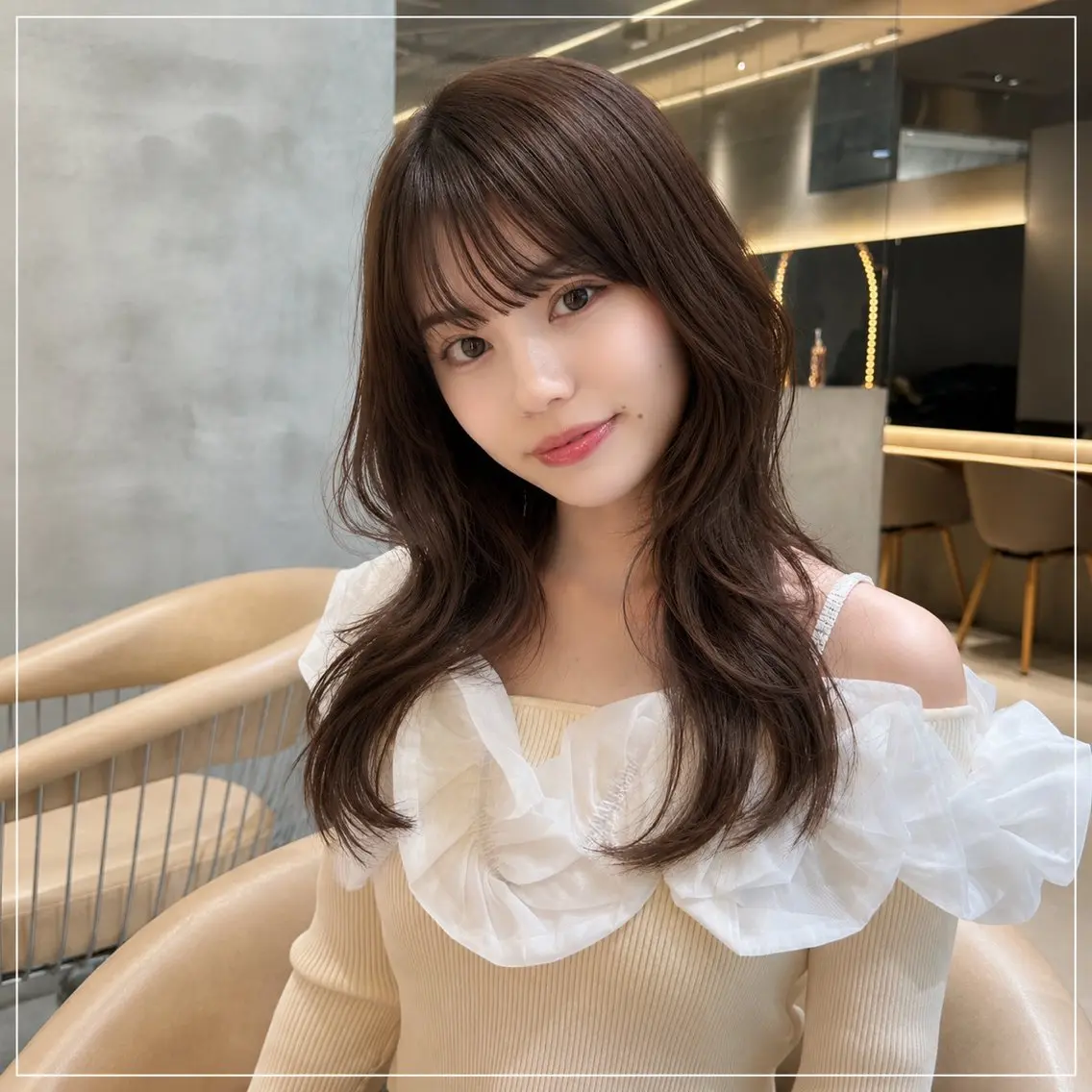 セミロング カラー カット ヘアカラー トリートメント 🦋韓国風レイヤー/ 艶髪矯正🦋凛太郎のヘアスタイル