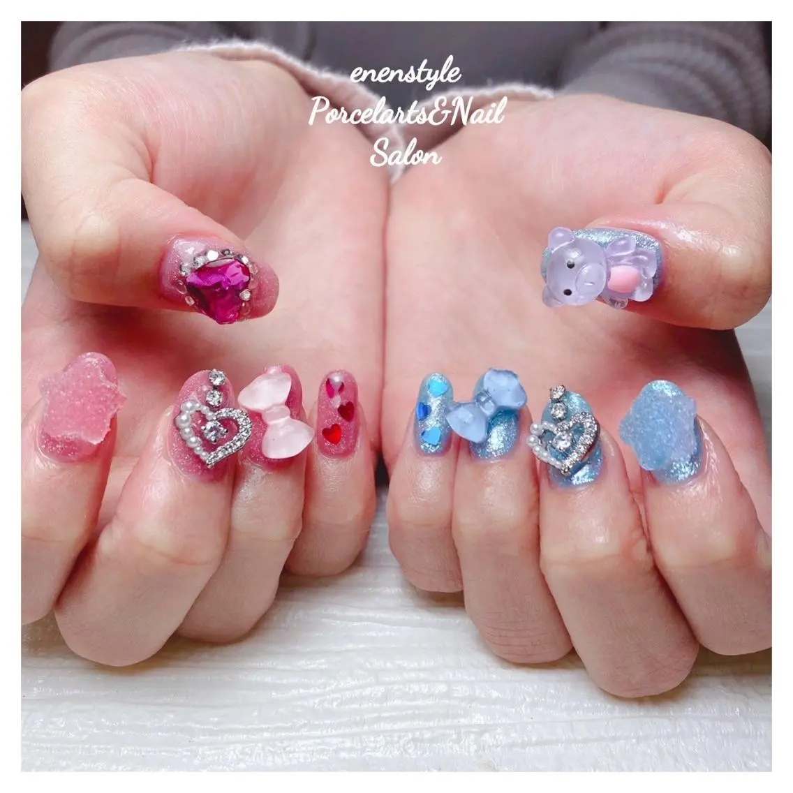 ミディアム ネイル 🐾enen style 🐾のネイルデザイン