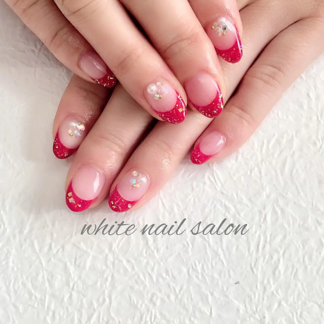 ネイル ジェルネイル ハードジェル 持ち込み ソフトジェル ハンドネイル white nail salonのネイルデザイン