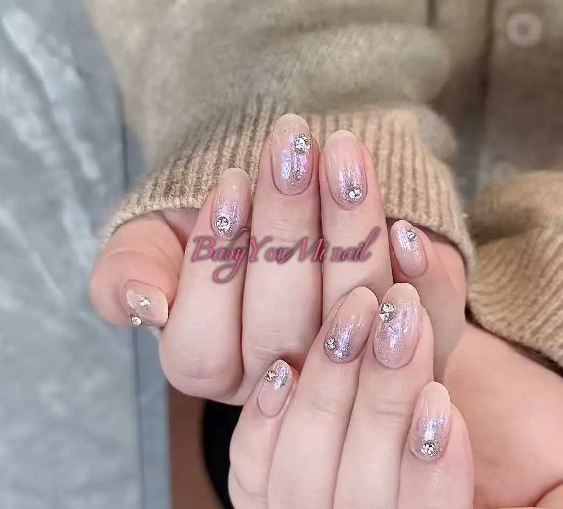 ネイル オーロラネイル 成人式 フットネイル フレンチネイル ジェルネイル ハンドネイル BabyYouMi nailのネイルデザイン