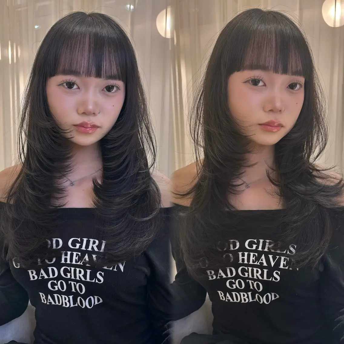 ロング ロングレイヤー くびれヘア 韓国風ヘア レイヤーカット ロング カット ヘアカラー トリートメント ヘッドスパ 日吉/レイヤー/ 髪質改善/iatoのヘアスタイル
