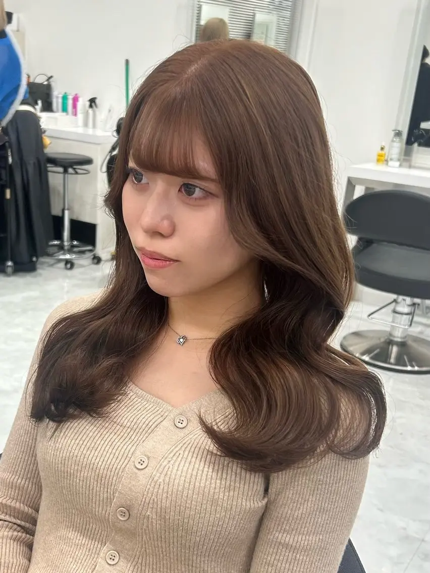 ロング カラー パーマ ヘアアレンジ メンズ キッズ カット ヘアカラー トリートメント ベージュブラウン 🎀Himari🎀のヘアスタイル
