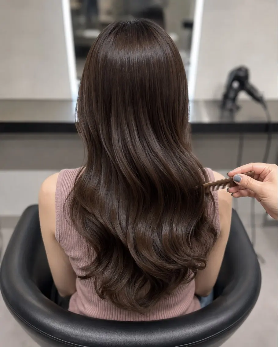 ミディアム カラー ブラウンカラー トリートメント 🌈ウルトワ水素 髪質改善naru🌈のヘアスタイル