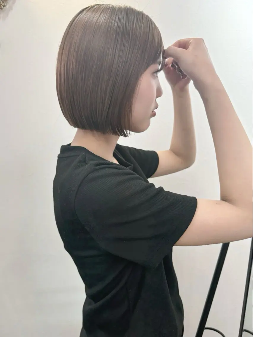 ミディアム 切りっぱなしボブ ボブ 小野田 航己のヘアスタイル