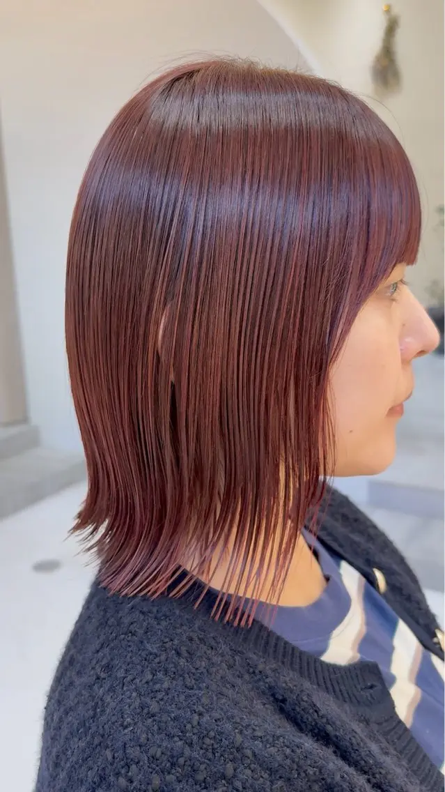 ミディアム 園田奈津 ボブ・レイヤーカットのヘアスタイル