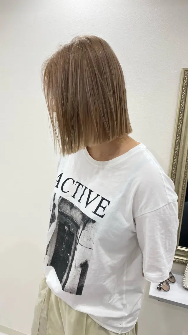 ショート カラー カット ヘアカラー 縮毛矯正 RURI韓国ボブ 🇰🇷タッセルボブのヘアスタイル