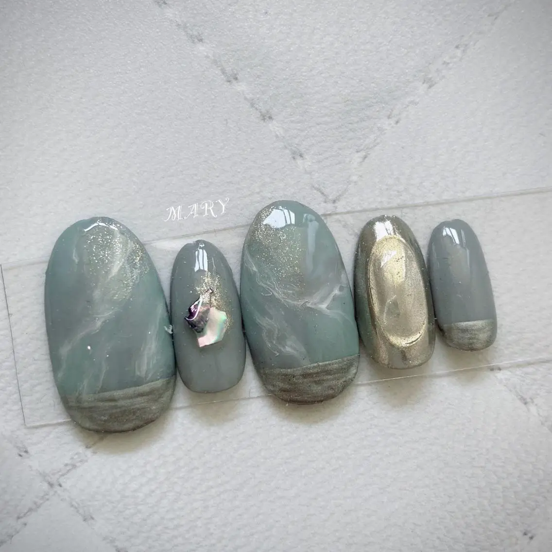 ネイル アートネイル 大理石ネイル(マーブル) ミラーネイル ニュアンスネイル ワンカラーネイル ハンドネイル Mary nail .narumiのネイルデザイン