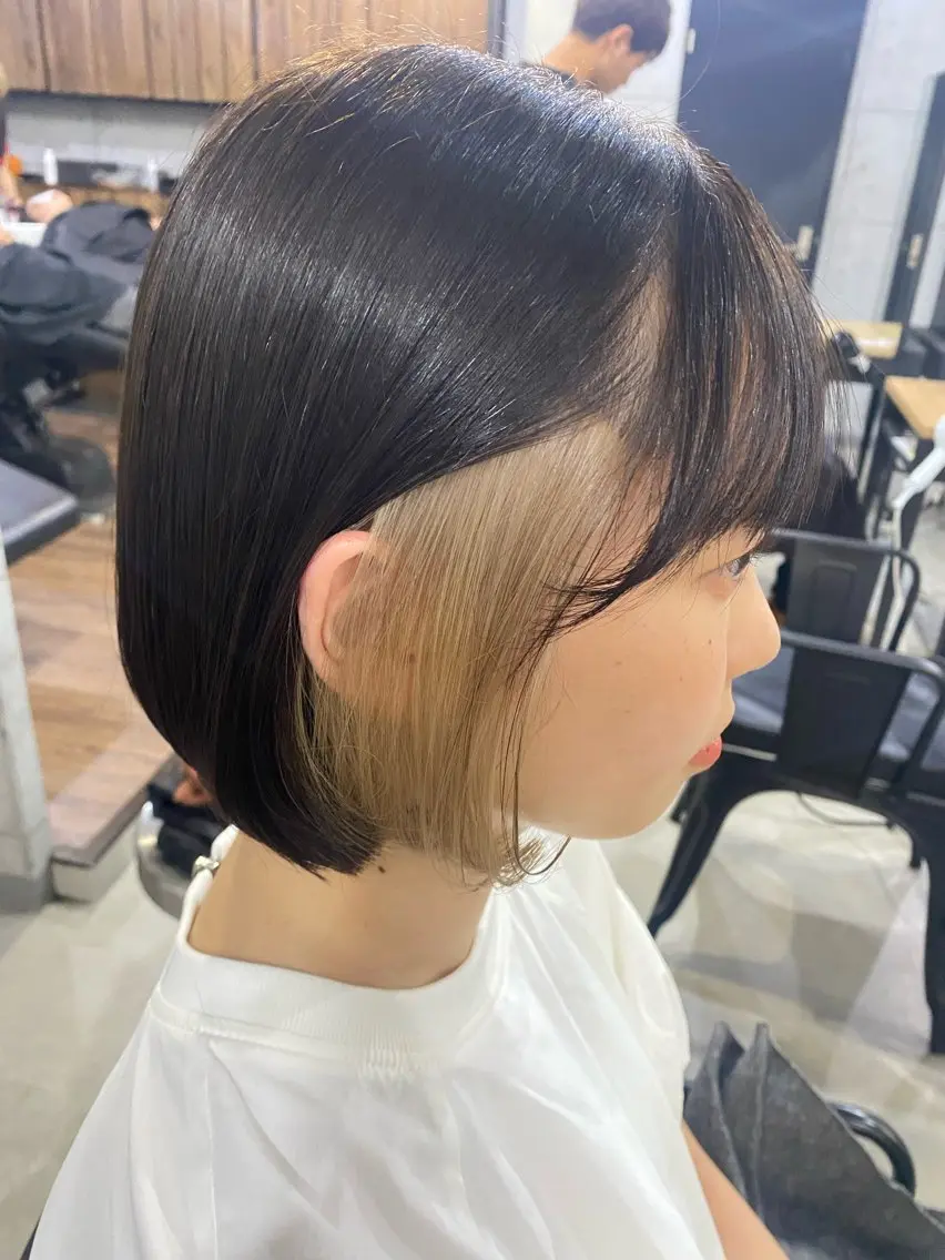 ショート カラー ヘアアレンジ ショートボブ バレイヤージュ ブリーチ ケアブリーチ 透明感カラー ヘアカラー トリートメント 艶髪ハイトーン特化 梅田美容室SLYのその他イメージ