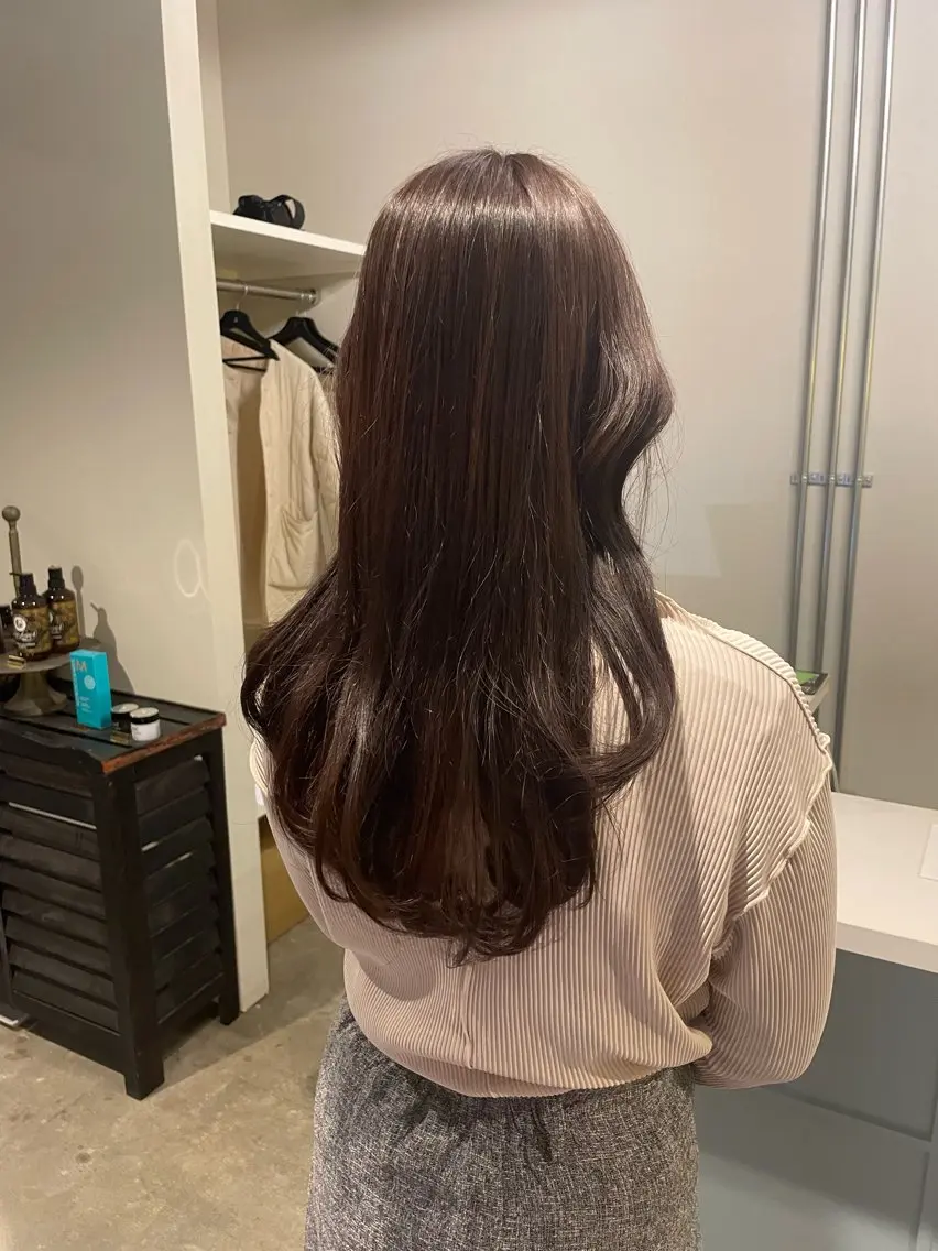 セミロング カラー ヘアアレンジ Heath 姪浜 ⌇フタバのヘアスタイル