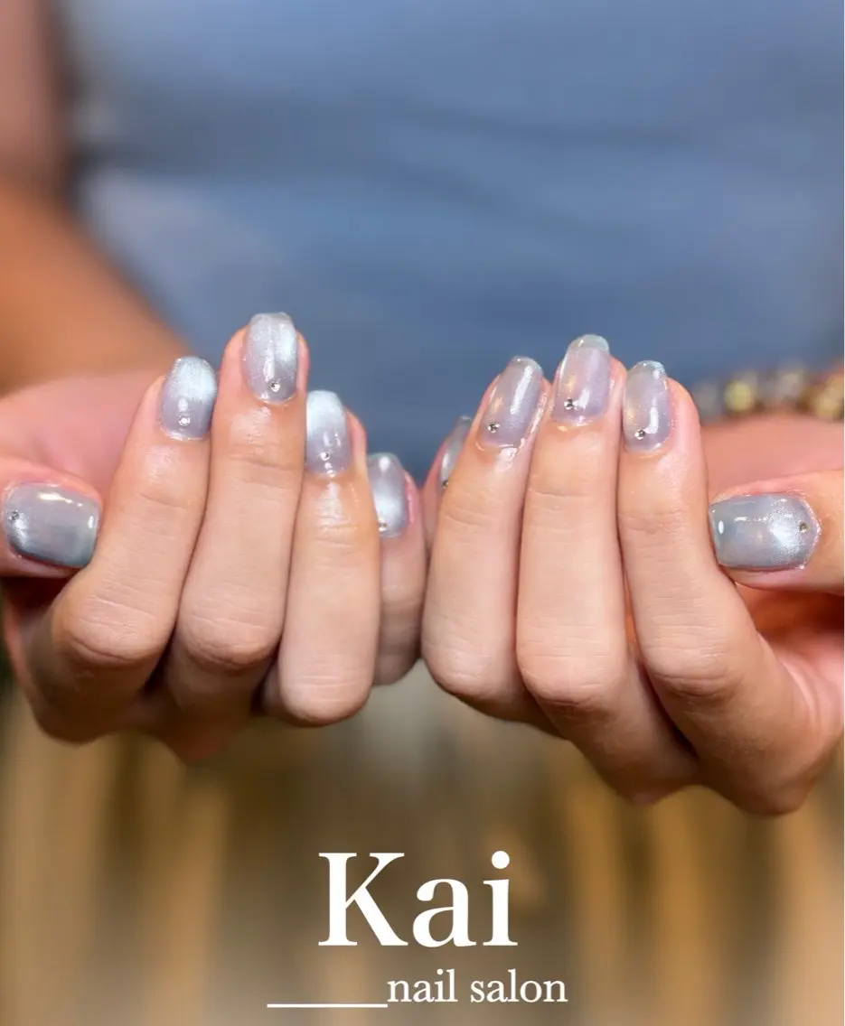 ネイル ボルドー マグネットネイル シンプルネイル ハンドネイル Kai nail Mayukoのネイルデザイン