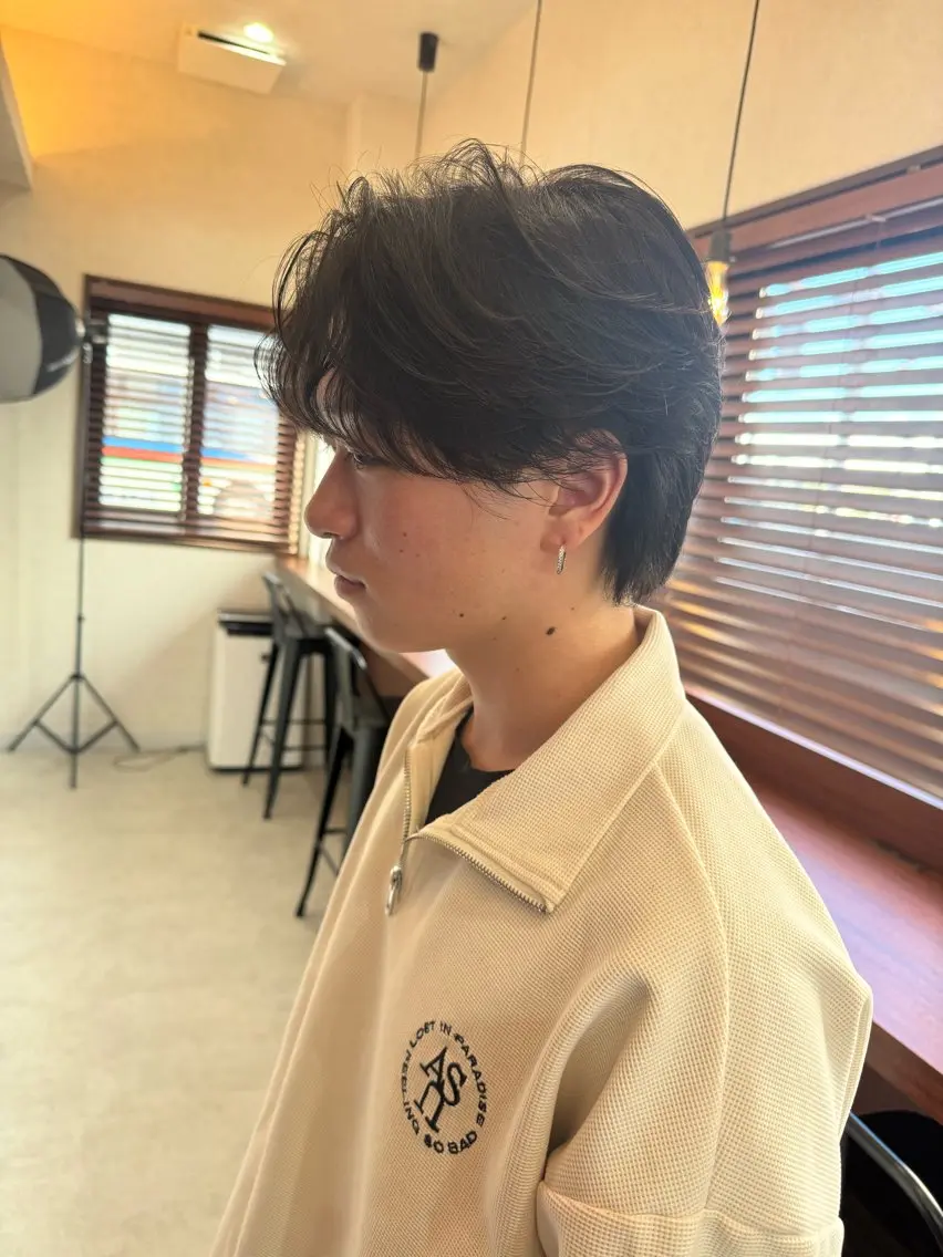 ショート パーマ メンズ センターパート メンズパーマ カット ヘアセット メンズ特化パーマ 美容師/小泉賢徒のヘアスタイル