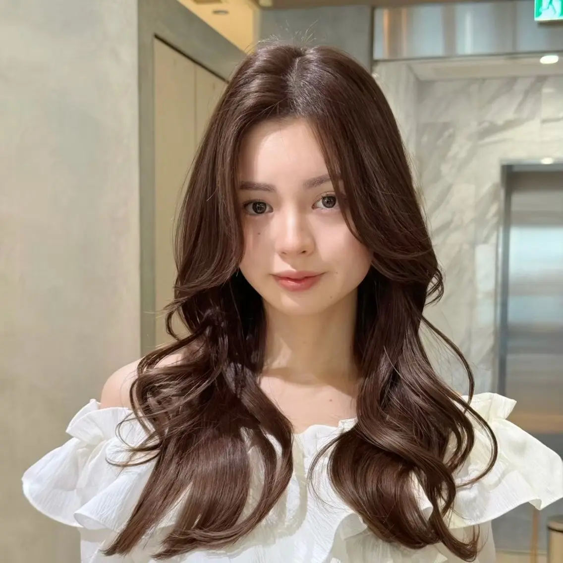 ロング ボブ 韓国風ヘア レイヤーカット 似合わせカット 韓国ヘア/艶カラー /レイヤー/るい🐬のヘアスタイル