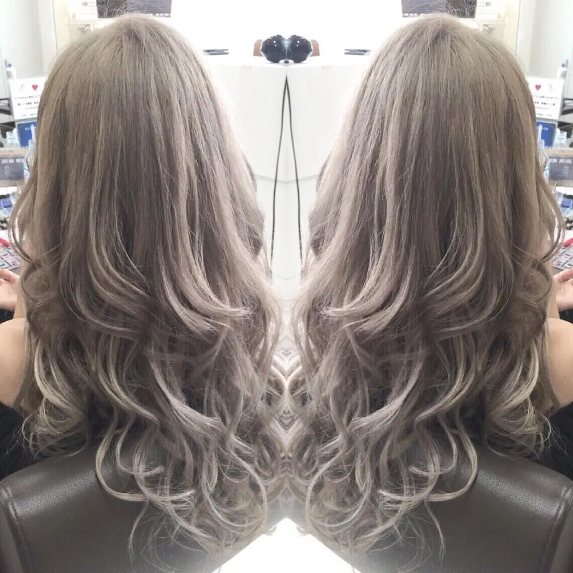 ロング カラー ヘアアレンジ グレージュ ヘアカラー エクステ KEISUKE🐶 カラー×エクステ特化のヘアスタイル