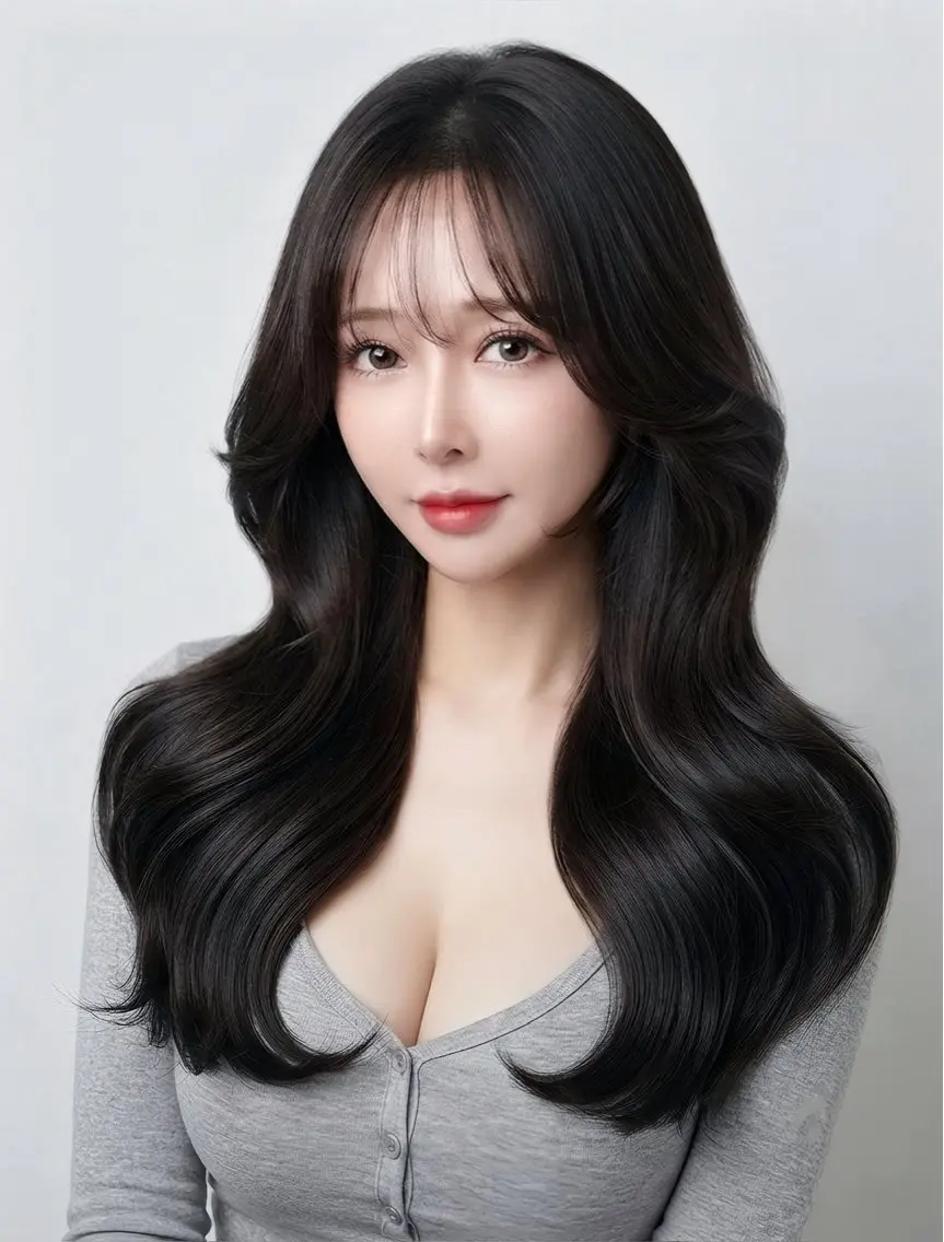 ロング カラー カット ヘアカラー トリートメント レイヤー/髪質改善 縮毛/ハッシュカットのヘアスタイル