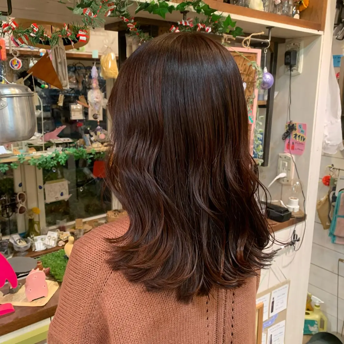 セミロング オレンジブラウン “ととのう”ヘッドス パ🌿本多麻亜優のヘアスタイル