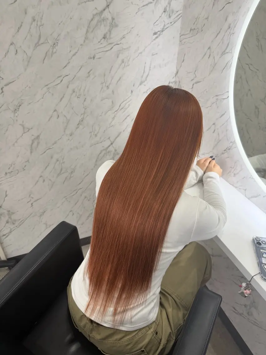 ロング オレンジブラウン エクステ 🐈‍⬛ララモアナ yuri🐈‍⬛のヘアスタイル