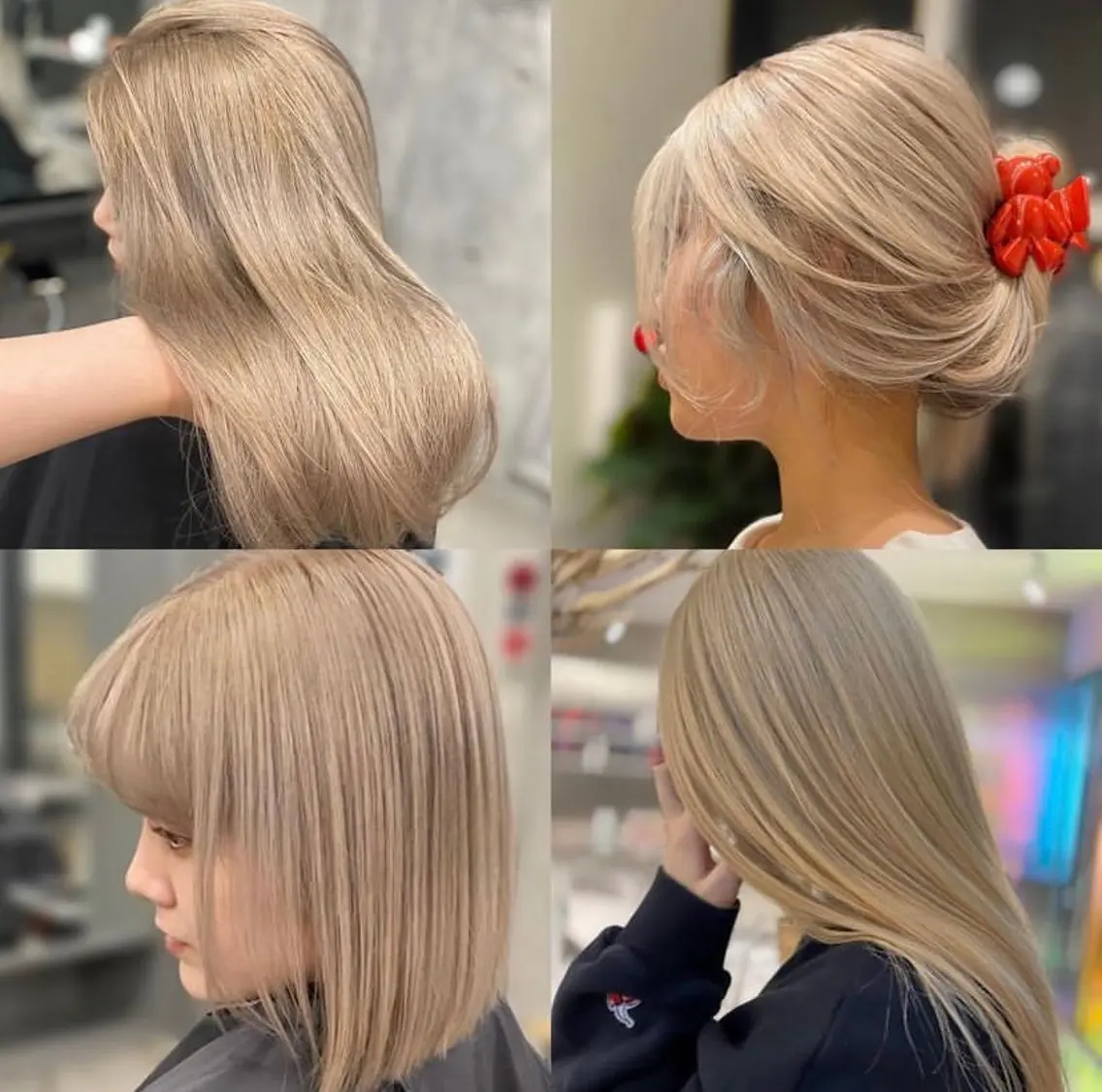 ミディアム カラー ヘアアレンジ グレージュ ミルクティーグレージュ mina 🌷のヘアスタイル