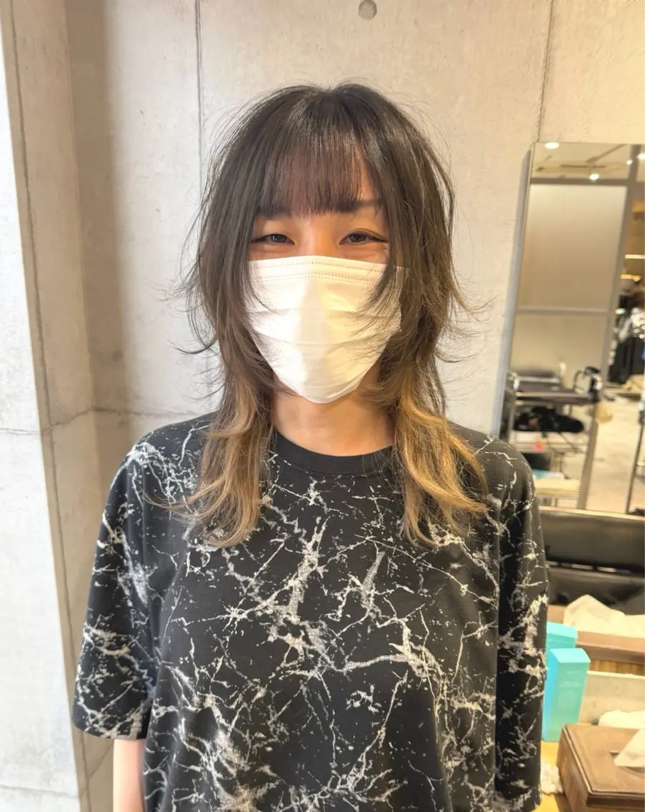 セミロング ウルフカット カット ヘアカラー トリートメント 🌈艶髪人気№１🌈 newi池袋店⭐江口のヘアスタイル