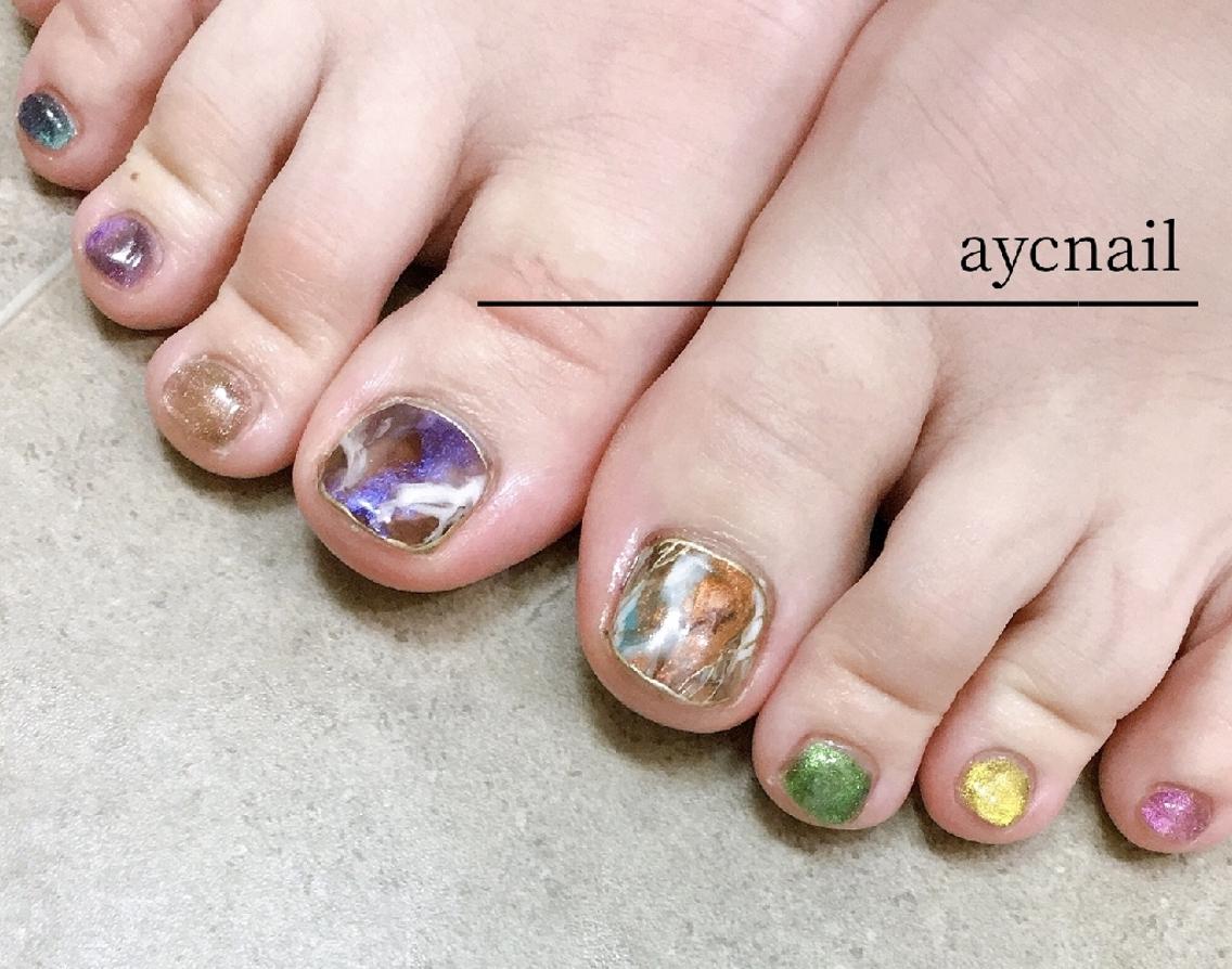 ネイル フットネイル フットネイル 推しネイル | 　aycnailのネイルデザイン