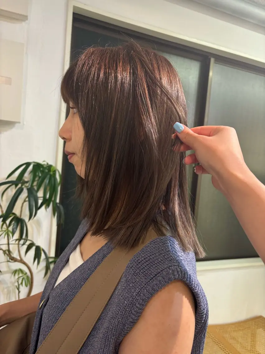 ミディアム カラー カット ヘアカラー トリートメント sakura🌸 レイヤー/韓国ヘアのヘアスタイル