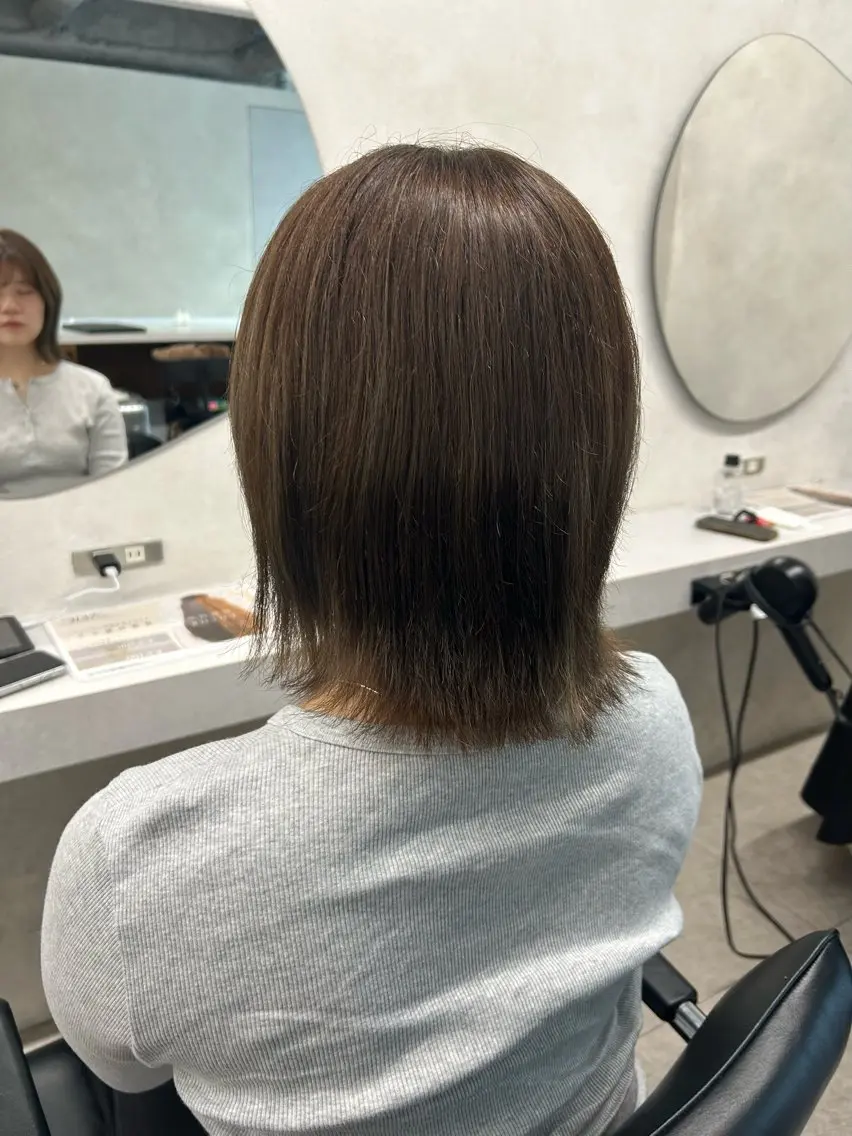 ミディアム ヘアカラー 🎀HARU/ボブ/ セット/赤み消し🫧のヘアスタイル