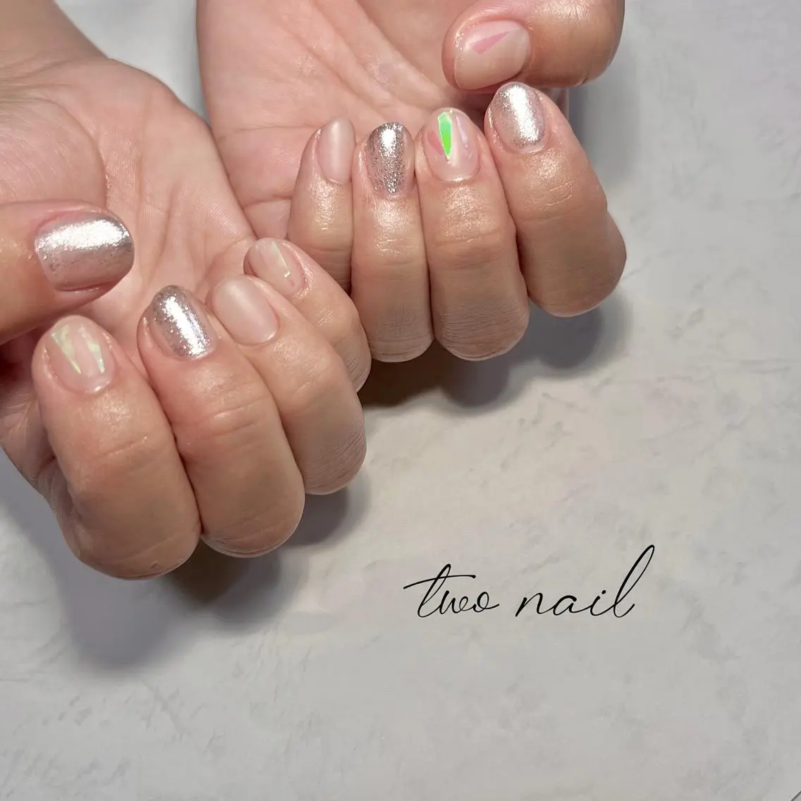 ネイル アートネイル フットネイル ハート ニュアンスネイル ホワイト two nailのネイルデザイン