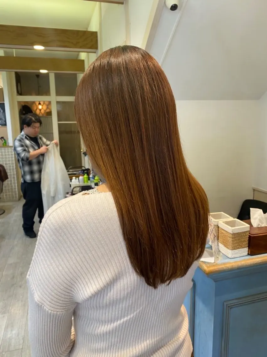 ロング パーマ ストレートパーマ カット 縮毛矯正 トリートメント 立川・くびれミディ 旬なデザインカラーのヘアスタイル
