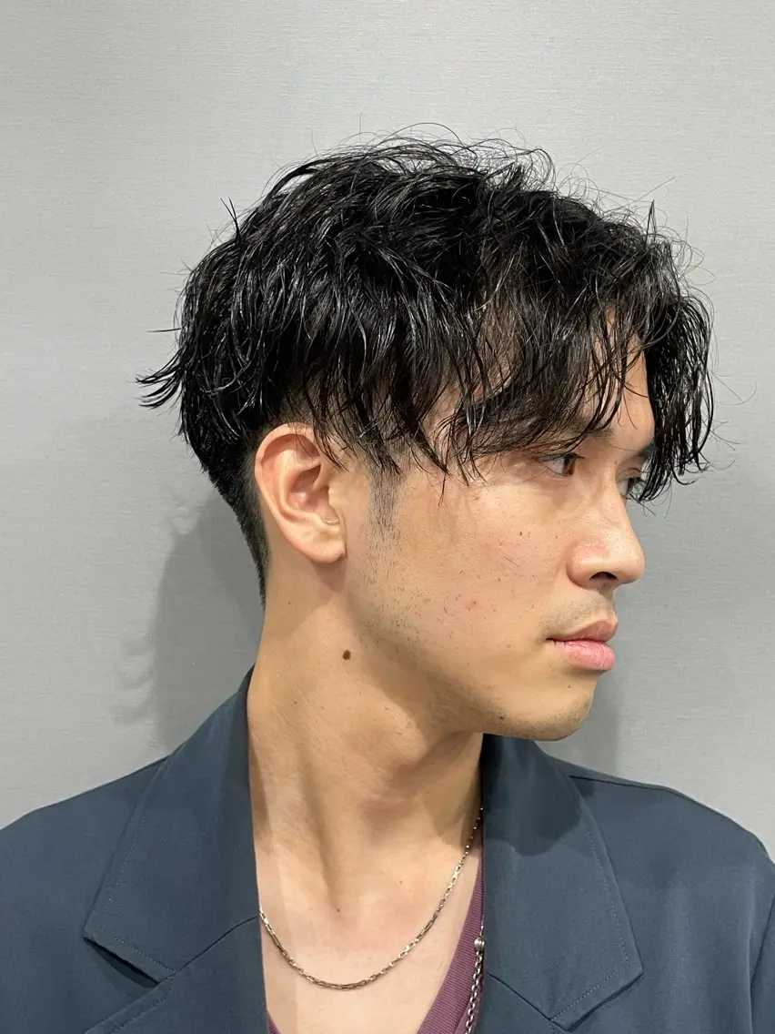 パーマ メンズ カット パーマ レイヤーモデル募集/ 青木亮太郎のヘアスタイル