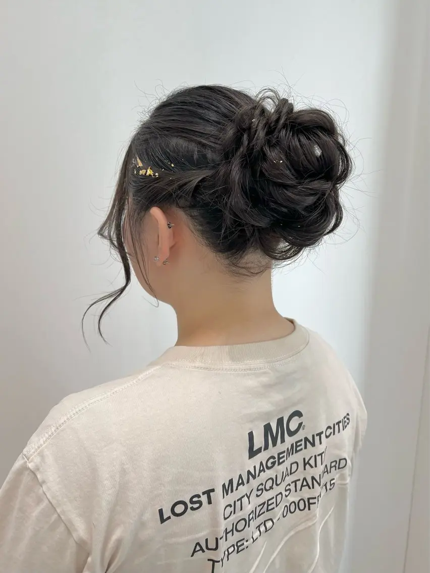 ロング ヘアアレンジ 浴衣 ヘアセット 黒阪 なみのヘアスタイル