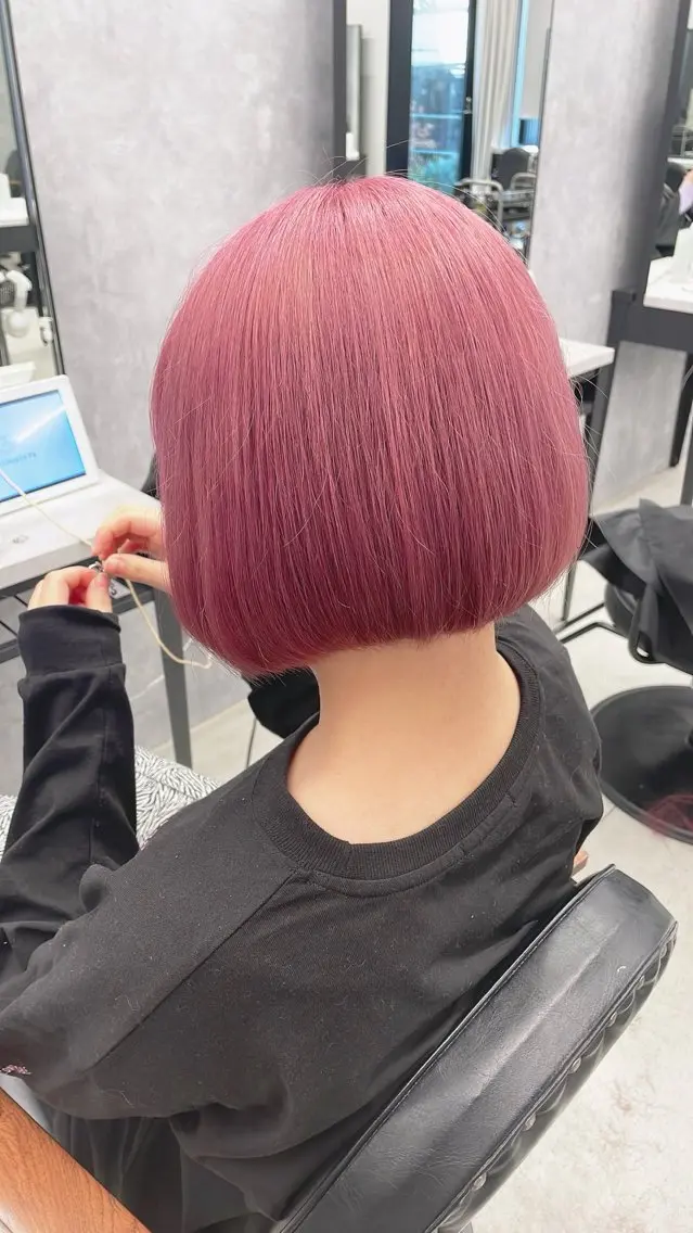 ショート カラー ピンクカラー ローズカラー LUXBE LUCE 愁のヘアスタイル