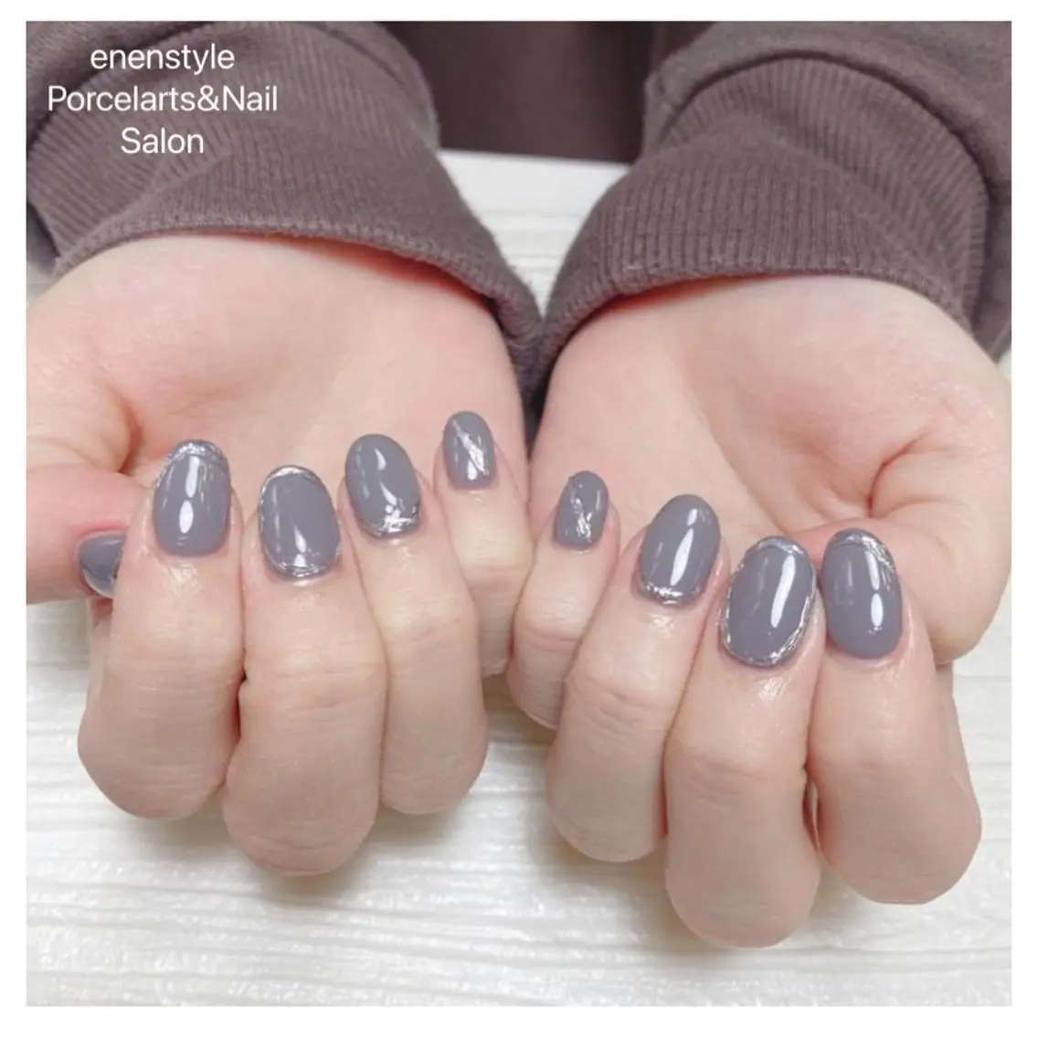 ミディアム ネイル ハンドネイル 🐾enen style 🐾のネイルデザイン