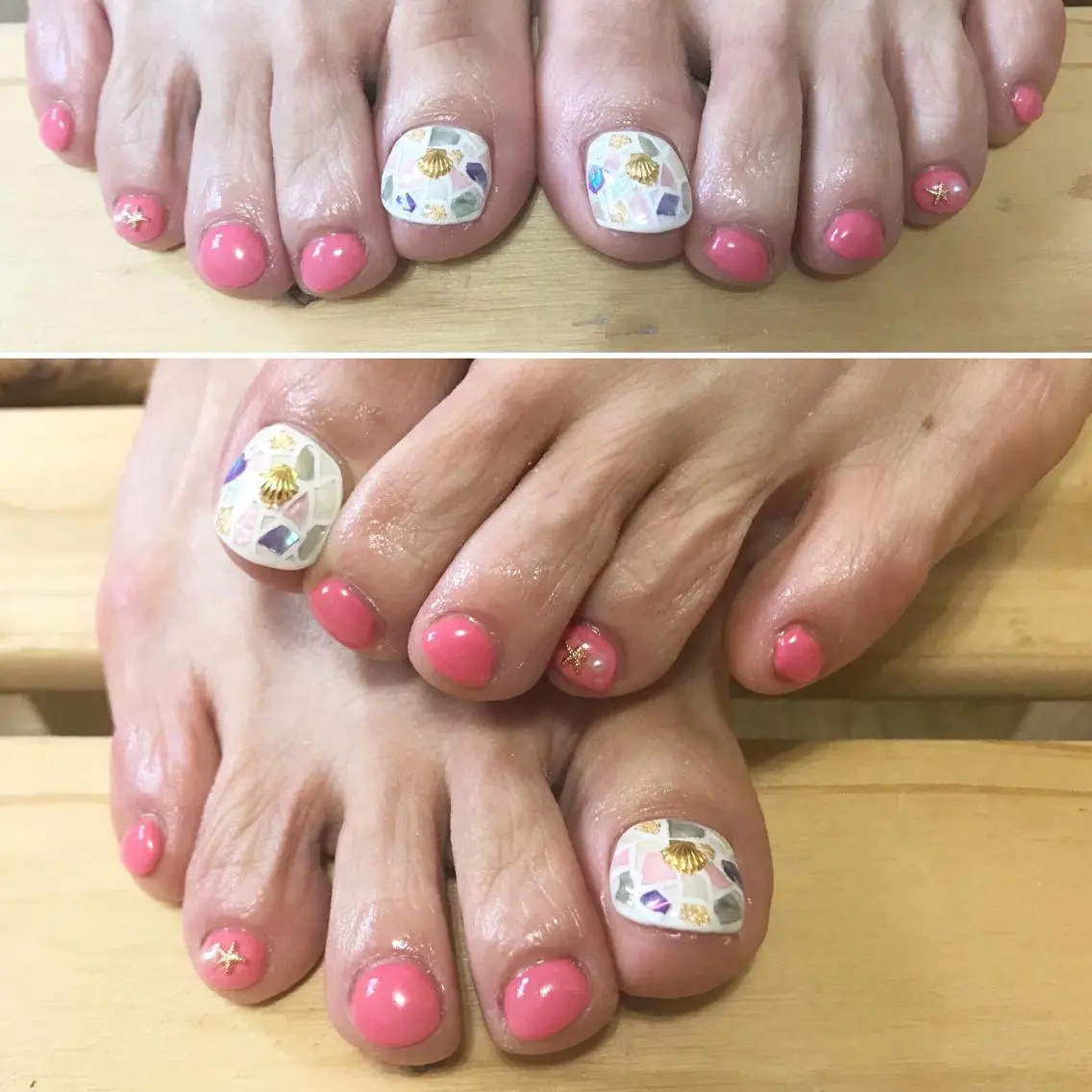 ネイル フットネイル シンプルネイル 春ネイル 夏ネイル ホワイト nail fufla ♡yamane♡のネイルデザイン