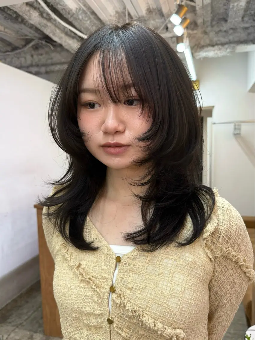 ミディアム ボブレイヤー ボブ 顔まわりレイヤー レイヤーカット 似合わせカット カット ヘアカラー トリートメント sayuri/心斎橋 /ハイトーンカラーのヘアスタイル