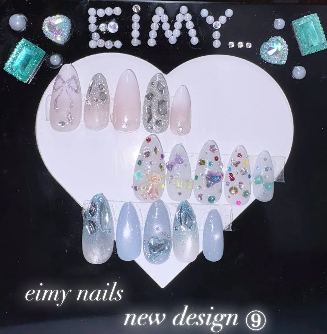 ネイル べっ甲ネイル グラデーション グリーン ストーンネイル ハンドネイル eimy nails♡のネイルデザイン