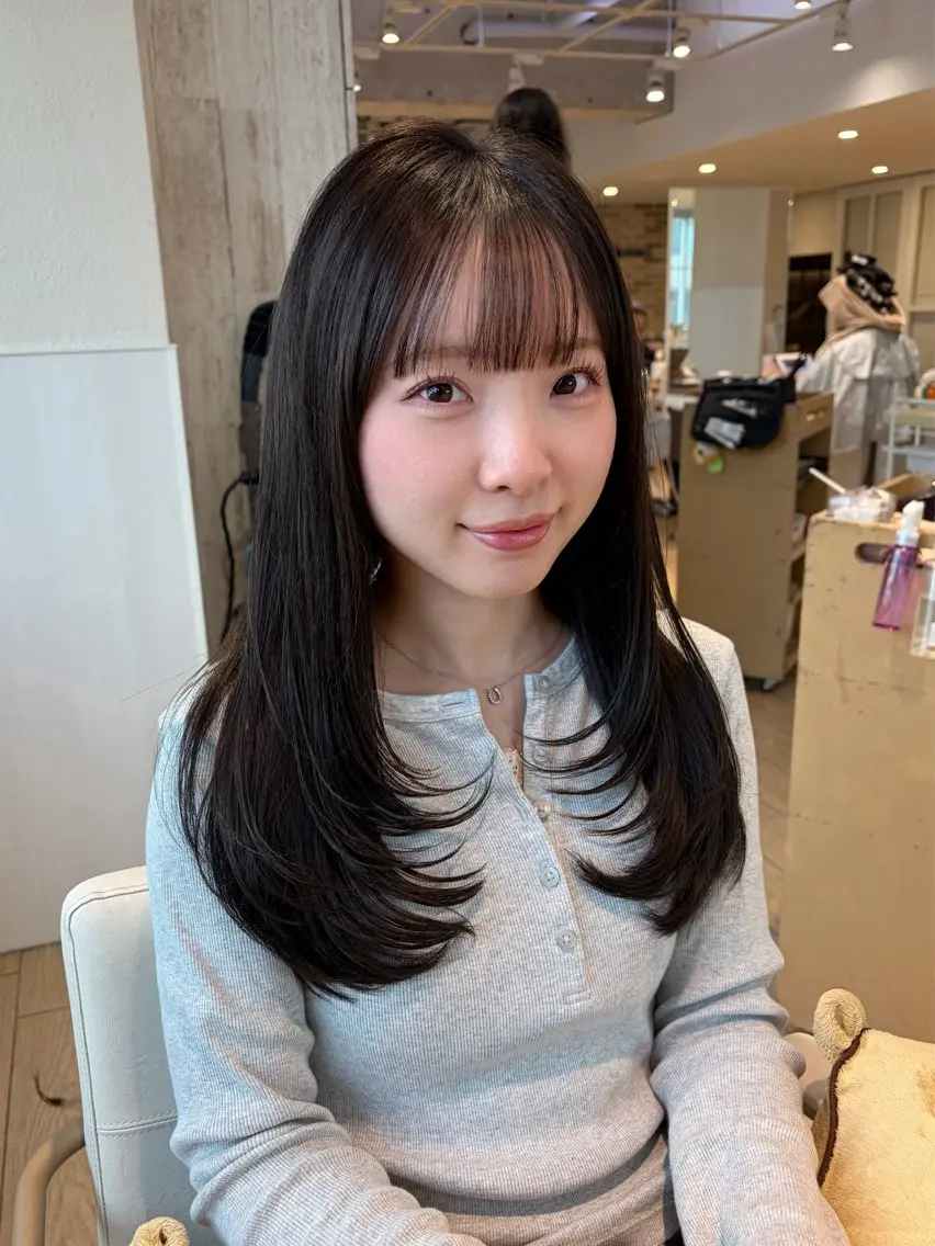 ロング カット ヘアカラー トリートメント 似合わせカット⌇ヘア セット⌇A i🤍のヘアスタイル