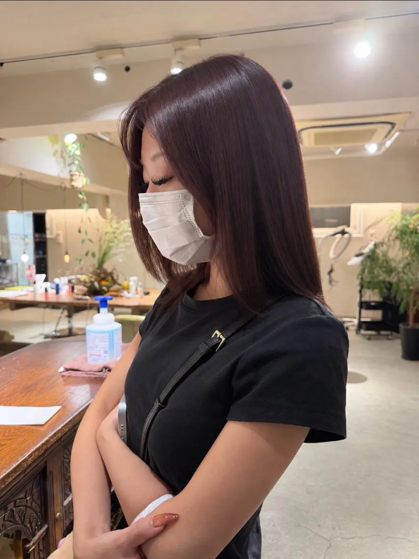 ミディアム カット ヘアカラー 透明感カラー🫧/ 髪質改善のヘアスタイル