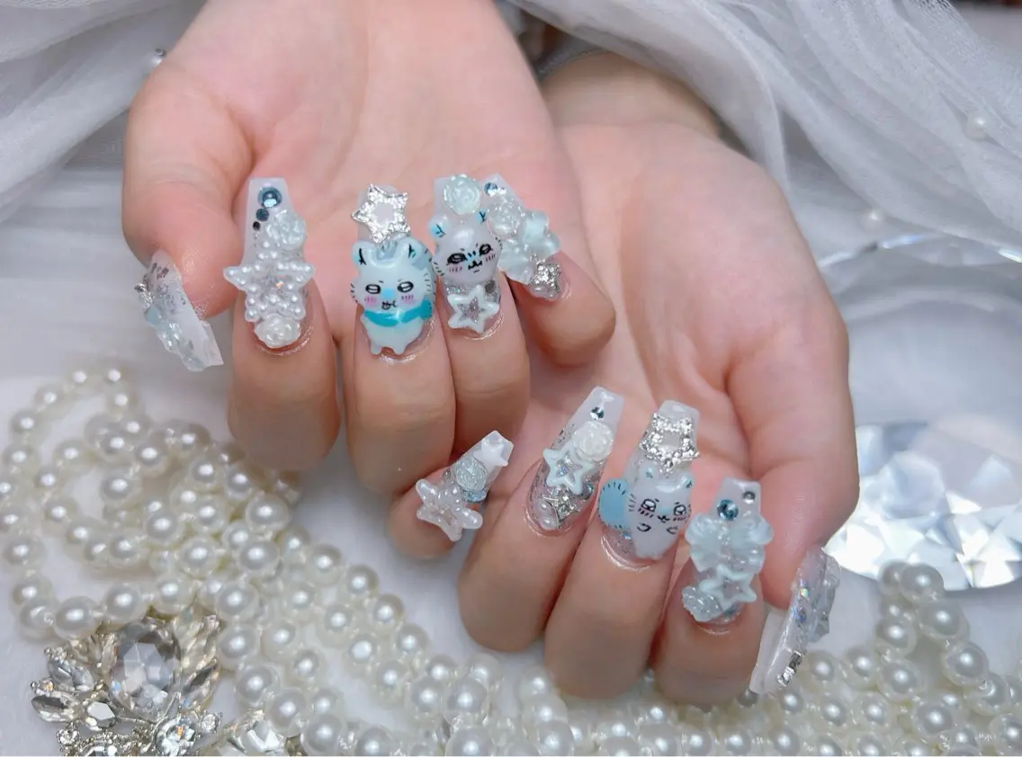 ネイル アートネイル オーロラネイル チークネイル 長さ出し フットネイル Miya _nailのネイルデザイン