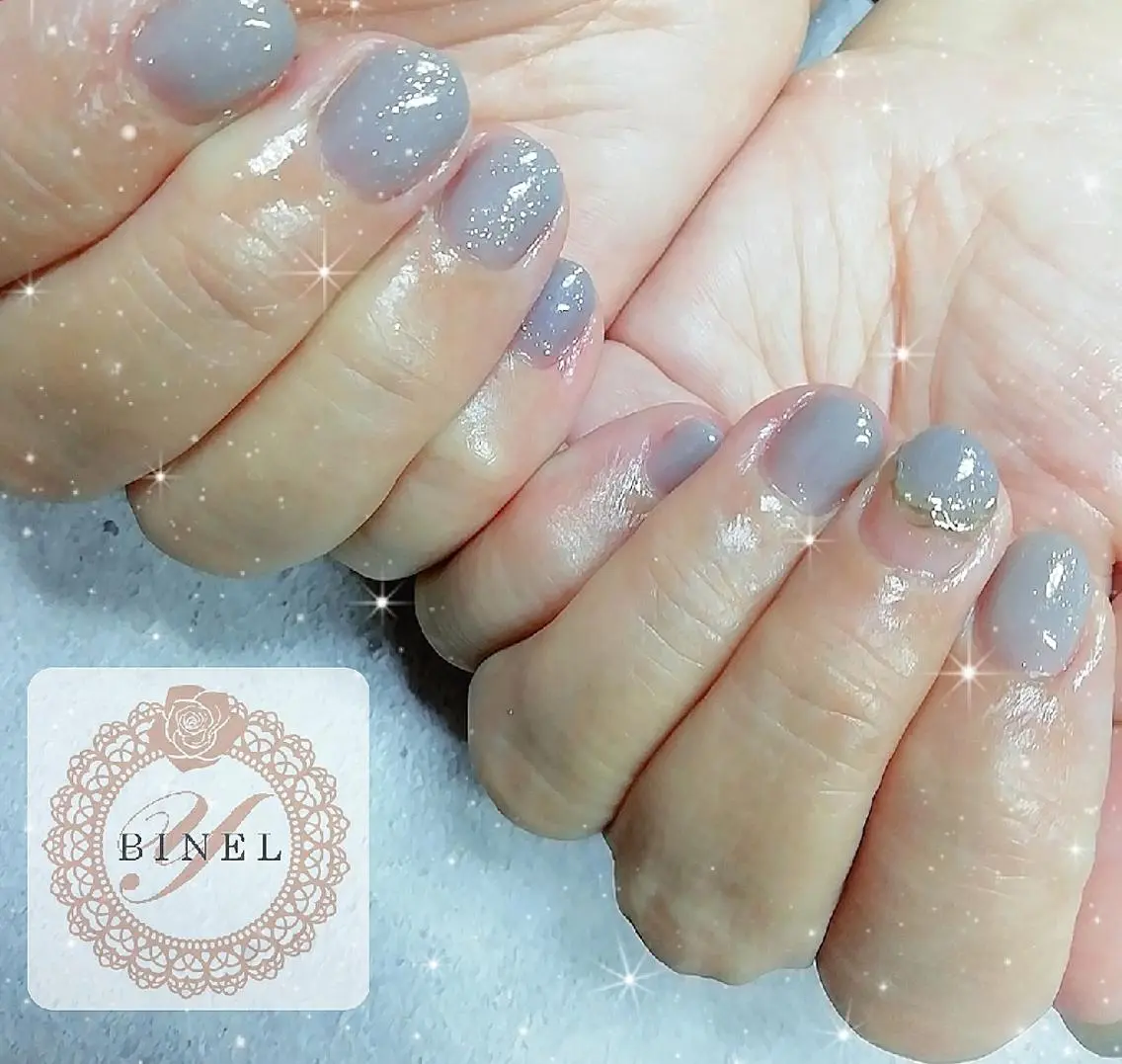 ネイル アートネイル ミラーネイル ニュアンスネイル ワンカラーネイル ハンドネイル Nail Salon Y.BINELのネイルデザイン