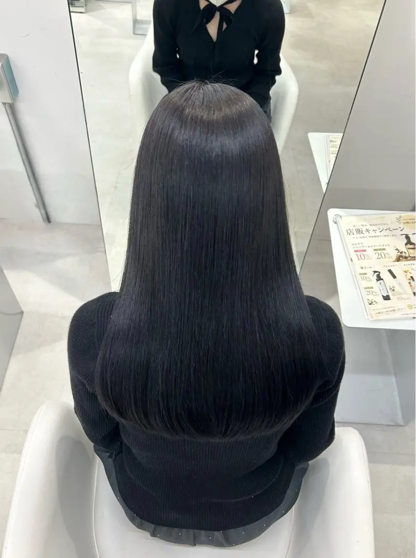 カラー 黒髪 ヘアカラー トリートメント juve.大分/ 秋月ひとはのヘアスタイル
