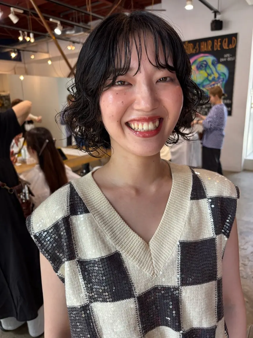 ショート パーマ 小日向 沙織のヘアスタイル