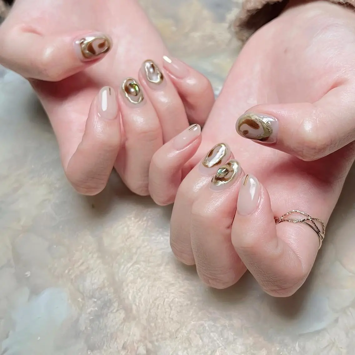 ネイル マグネットネイル ニュアンスネイル ショートネイル gemickle nailのネイルデザイン
