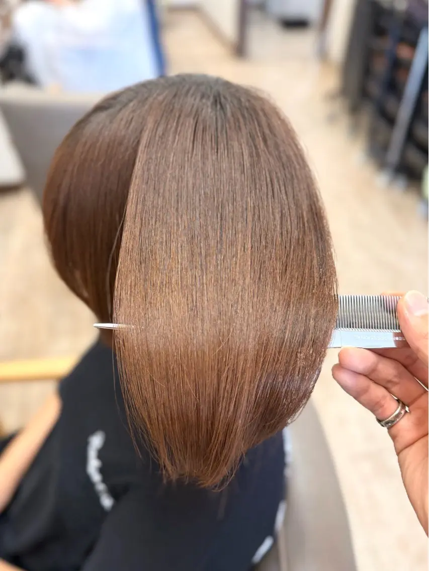 ミディアム 縮毛矯正 鞍馬口Allergo 井上健太のヘアスタイル