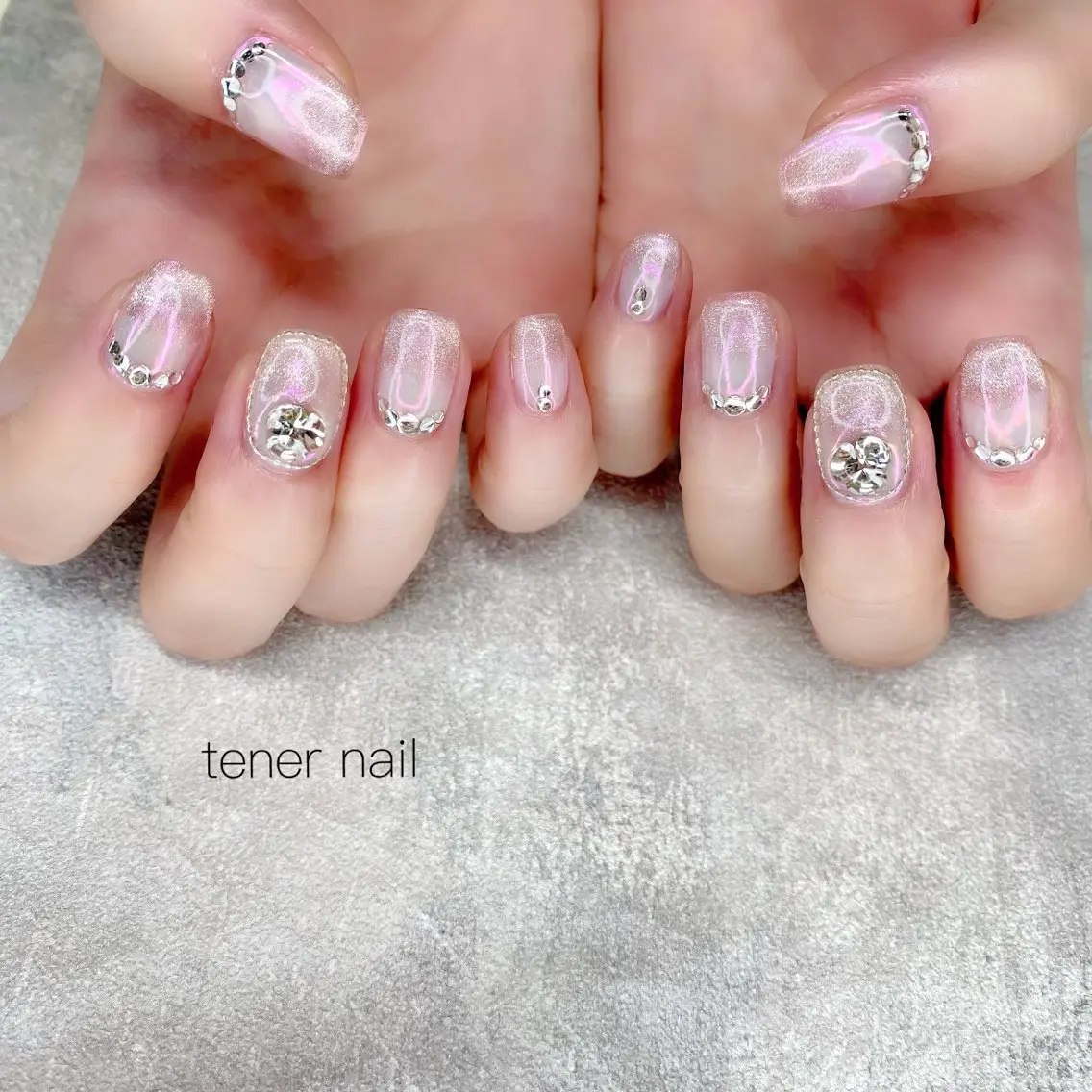 ネイル オーロラネイル ピンク テネルネイル tener nailのネイルデザイン