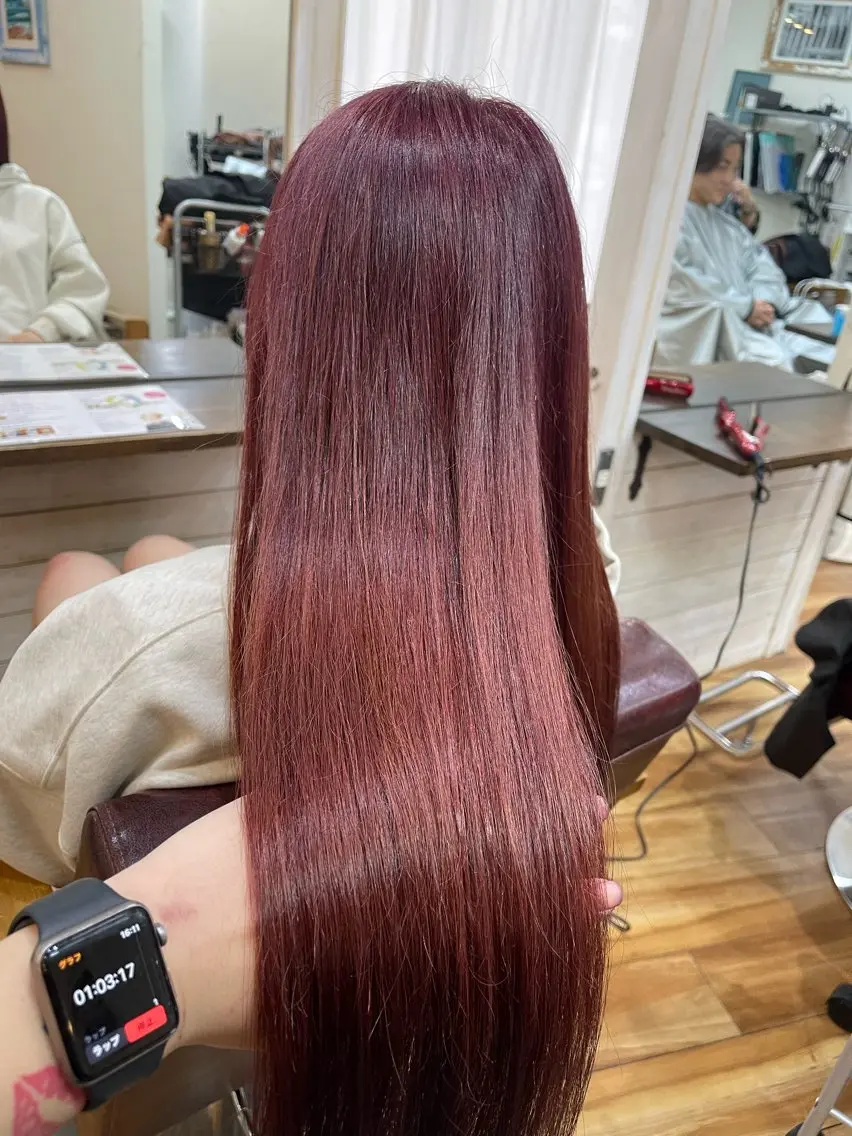 ロング カラー ブリーチ ケアブリーチ ダブルカラー ピンクカラー 髪質改善 ヘアカラー トリートメント ダブルカラー/ 髪質改善💎安藤のヘアスタイル