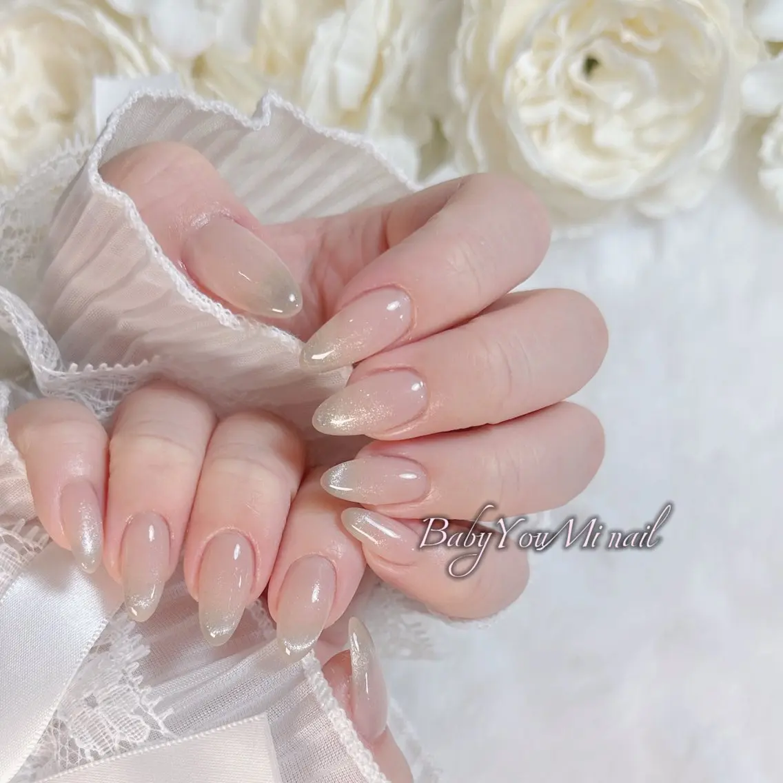 ネイル オーロラネイル 成人式 フットネイル フレンチネイル ジェルネイル ハンドネイル BabyYouMi nailのネイルデザイン